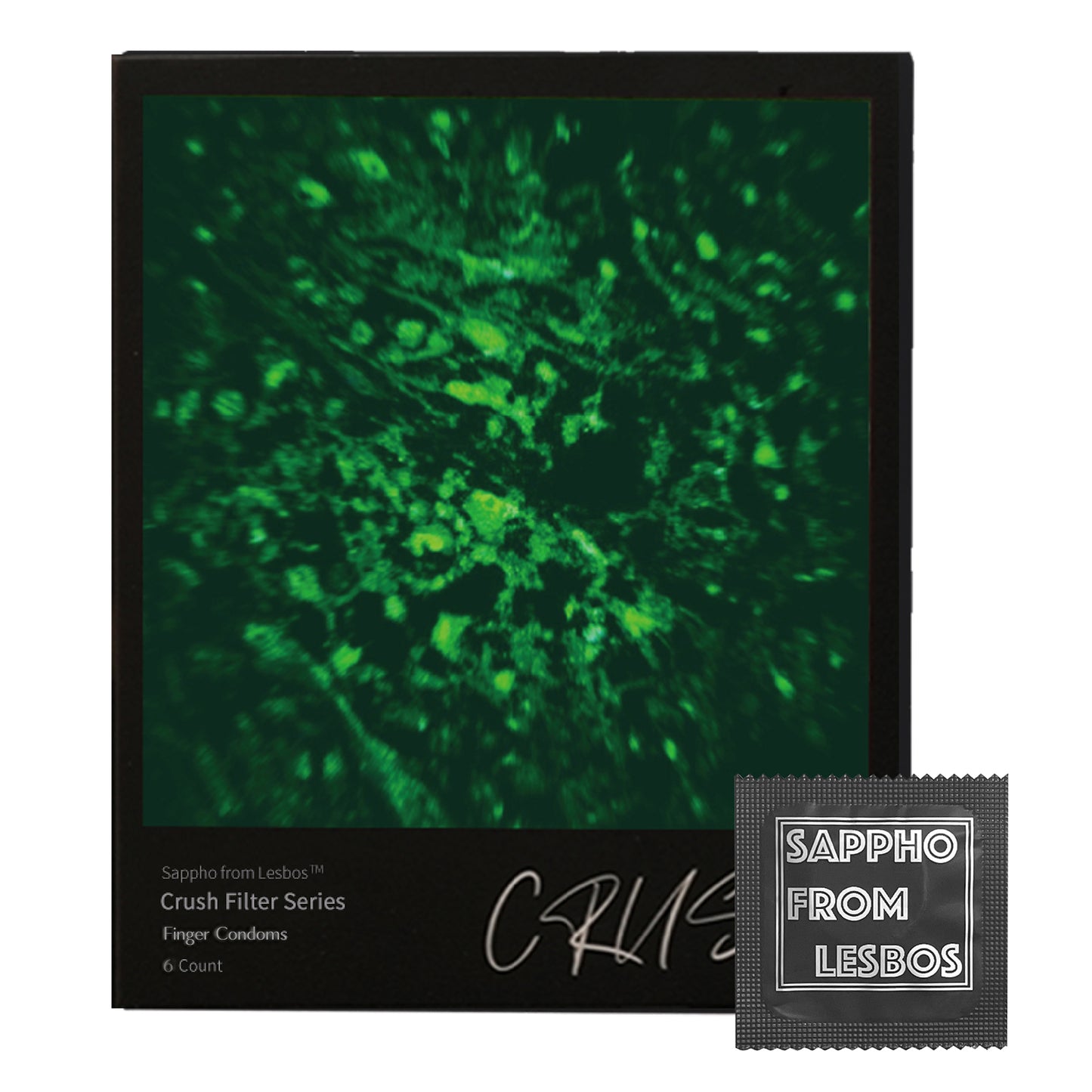 Sappho from lesbos Crush Green Filter Finger Condom