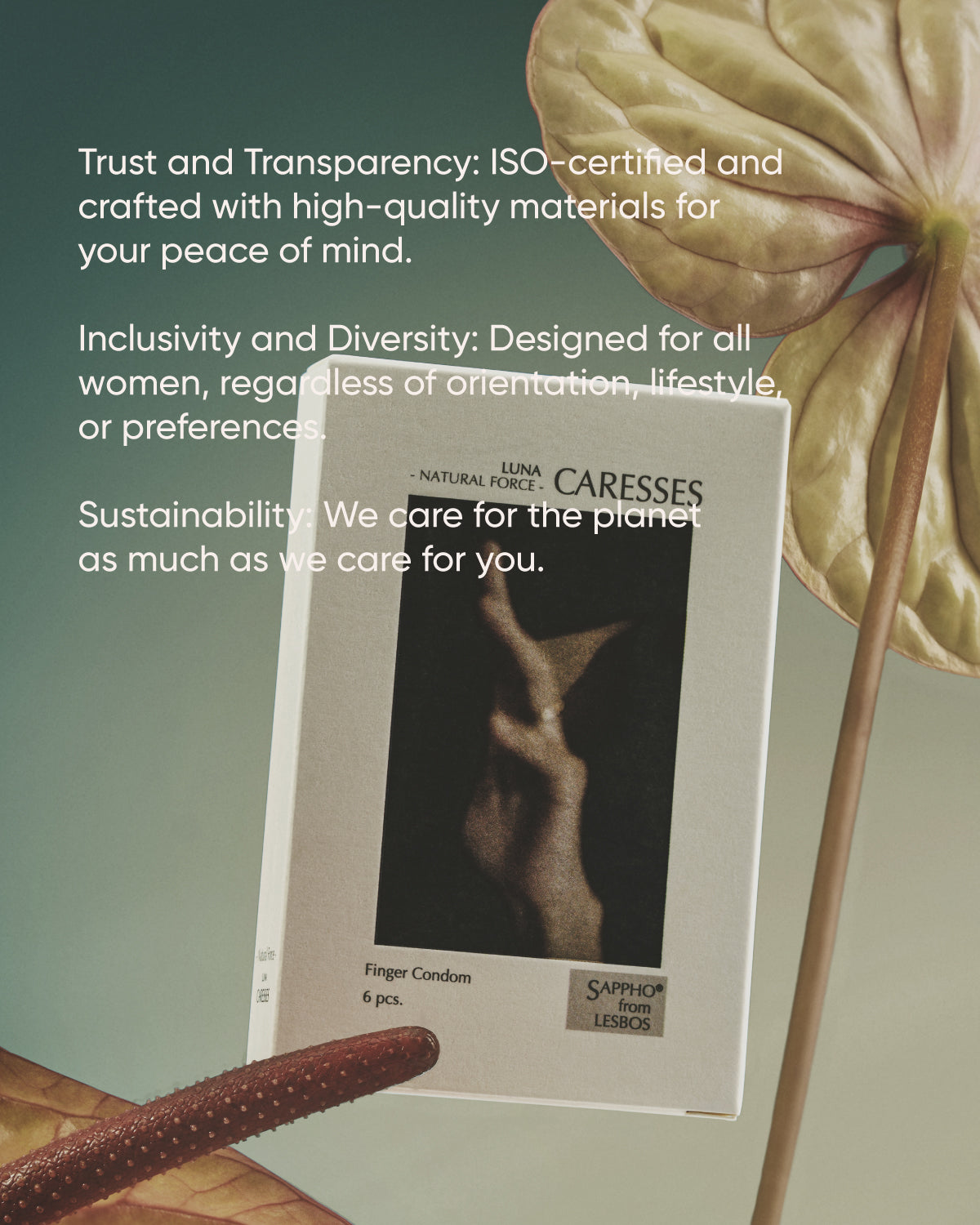 Sappho from lesbos Natural Force Luna Caresses Finger Condom Vetiver scent, 12 count