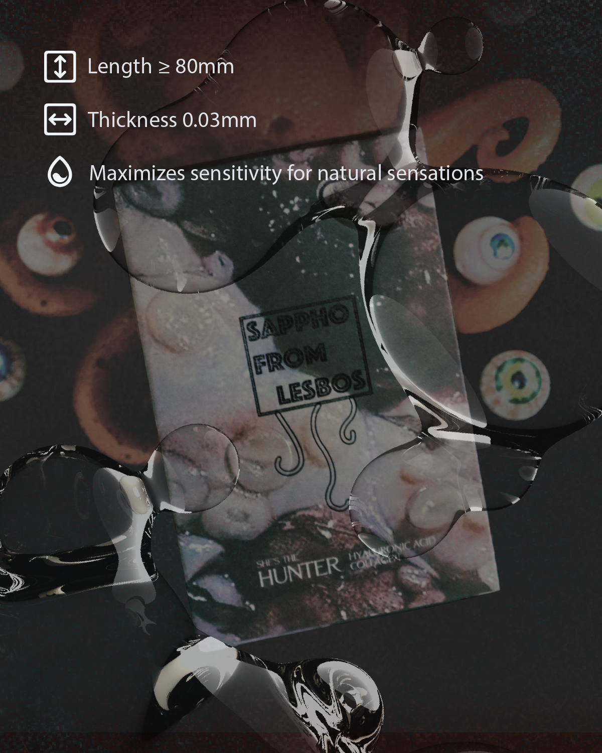 Sappho from lesbos Ribbed & Dotted 4-Layer Patented Finger Condom, 12 count