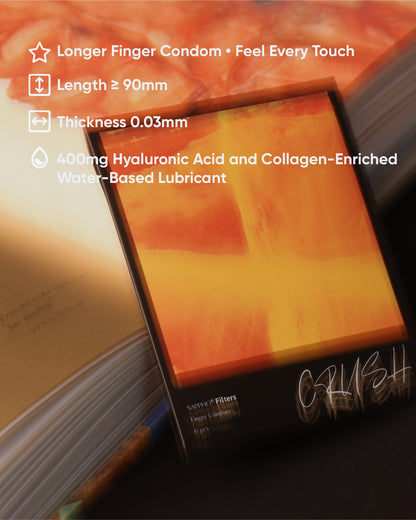 Sappho from lesbos Crush Orange Filter Finger Condom, 12 count