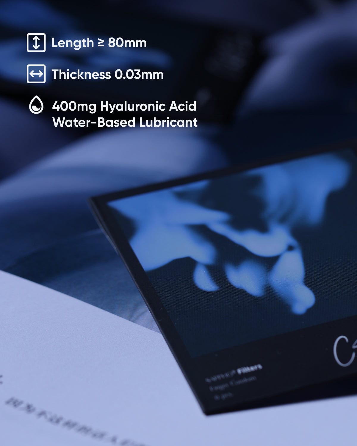 Sappho from lesbos Crush Blue Filter Finger Condom, 12 count, Cooling Sensation