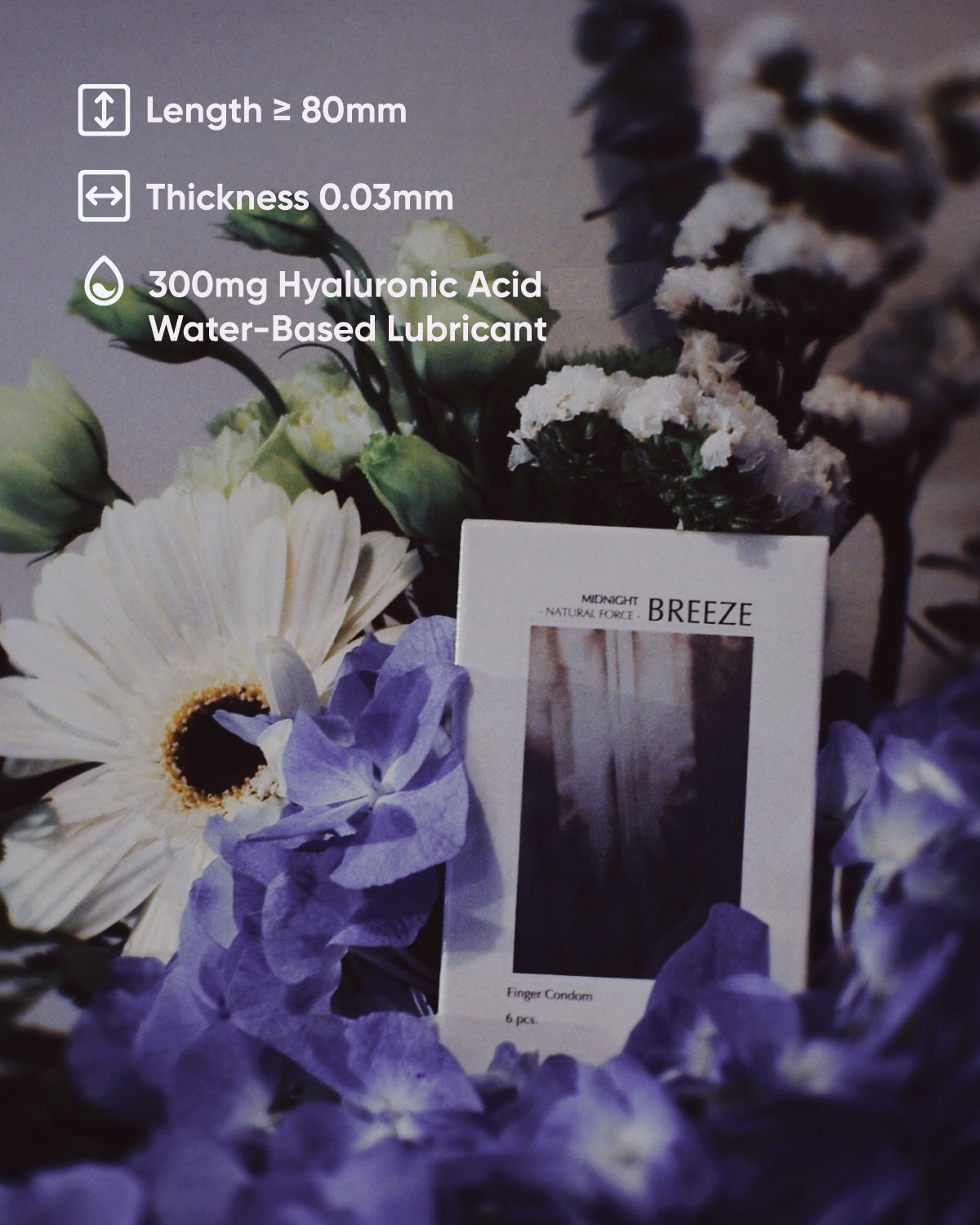 Sappho from lesbos Natural Force Midnight Breeze Finger Condom Jasmine Scent, 12 count