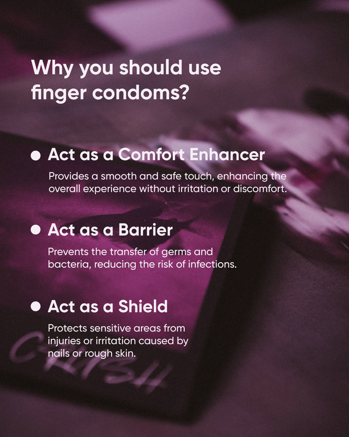 Sappho from lesbos Crush Pink Filter Finger Condom, 12 count