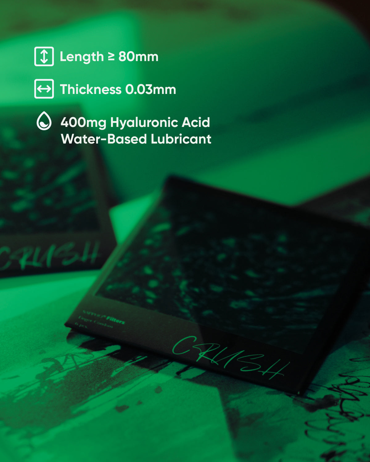 Sappho from lesbos Crush Green Filter Finger Condom, 12 count