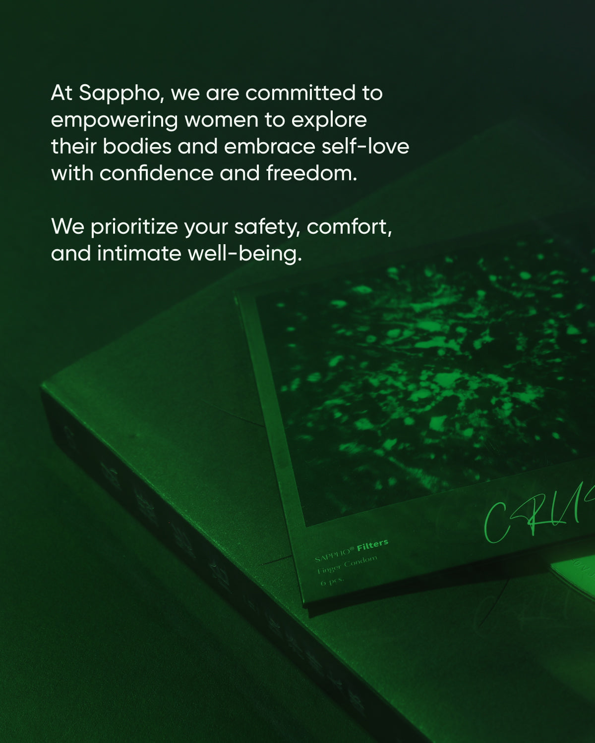 Sappho from lesbos Crush Green Filter Finger Condom, 12 count