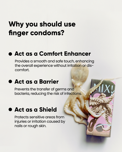 Sappho Mix Textured Finger Condoms (24 ct) – Dots, Ribs & Combo